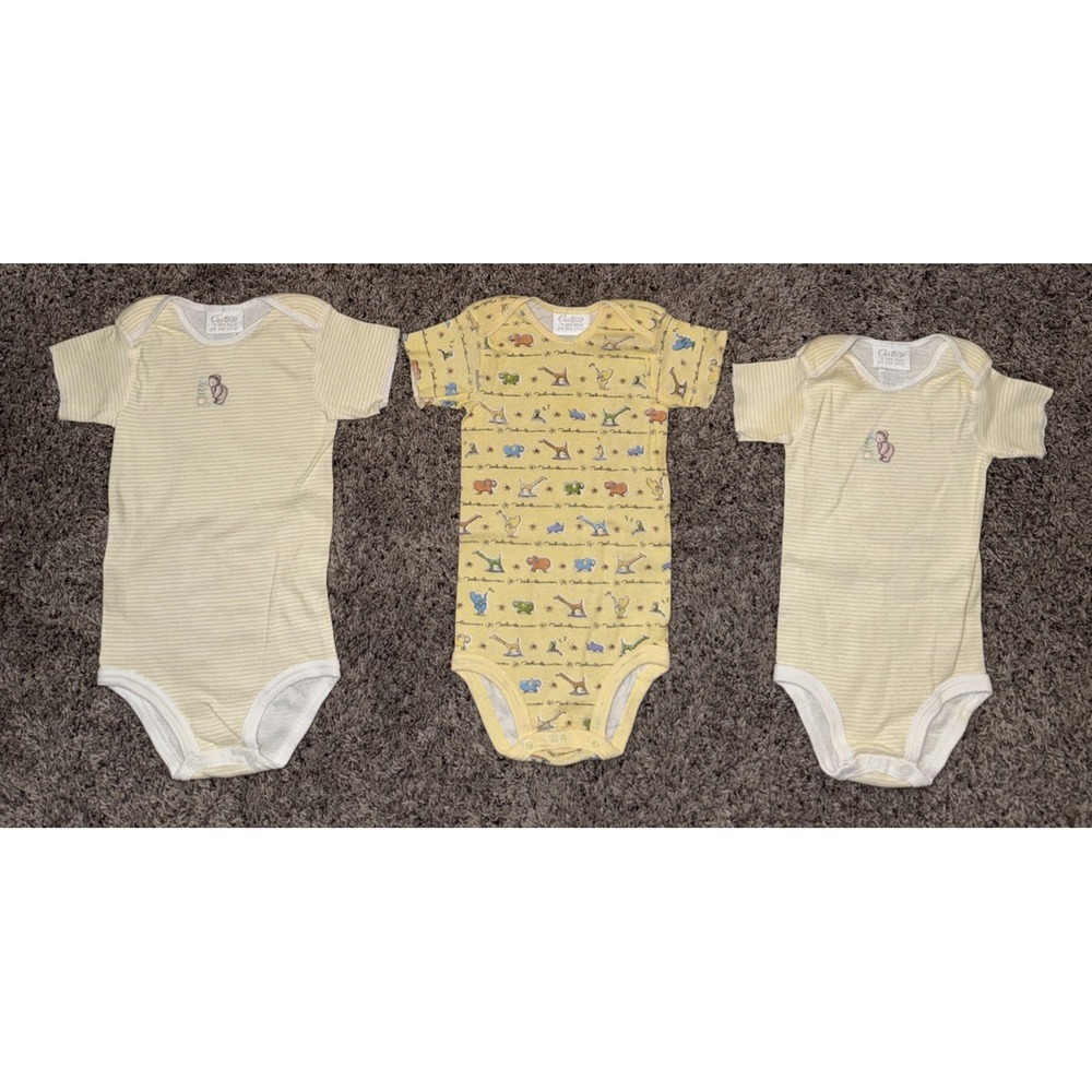 3 Carter's Vintage Baby One Piece Bodysuit John Lennon/ Teddy Bear Button Snap